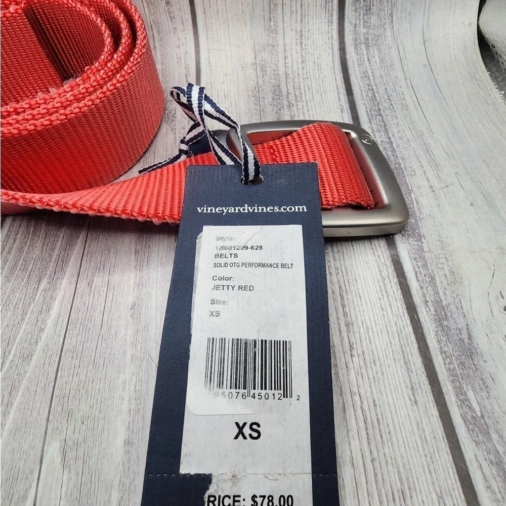 Vineyard Vines Belt Jetty Red Size XS